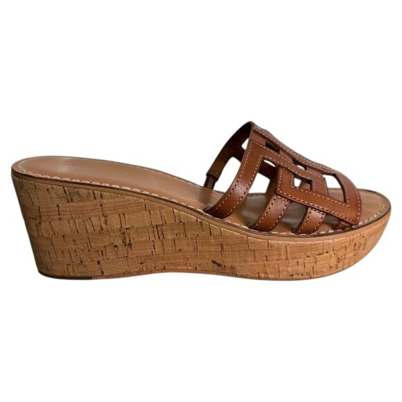 J. McLaughlin "Piper" Leather Wedge Platform Sandal in Brown Women's Size 8.5 - Picture 10 of 12